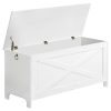 39.4" Toy Chest, Sturdy Entryway Storage Chest with Safety Hinges, Retro Toy Box, Wooden Look Accent Furniture for Living Room,