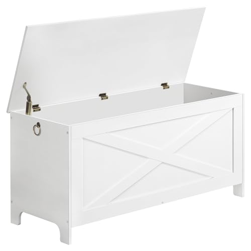 39.4" Toy Chest, Sturdy Entryway Storage Chest with Safety Hinges, Retro Toy Box, Wooden Look Accent Furniture for Living Room,