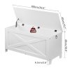 39.4" Toy Chest, Sturdy Entryway Storage Chest with Safety Hinges, Retro Toy Box, Wooden Look Accent Furniture for Living Room,