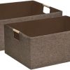 Collapsible Storage Box 16.9"x12.5"x7" with Wooden Handles | Foldable Organizer for Closet, Shelves, Toys & Cosmetics | Durable