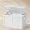 Storage Chest, Storage Trunk with 2 Safety Hinges, Storage Bench, Shoe Bench, Farmhouse Style, 15.7 x 31.5 x 18.3 Inches, for