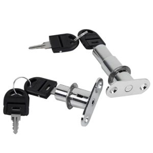 Useful Cam Cylinder Locks 22mm Tongue Door Bolt Latch Wooden Cabinet Wardrobe with Key 1Pcs