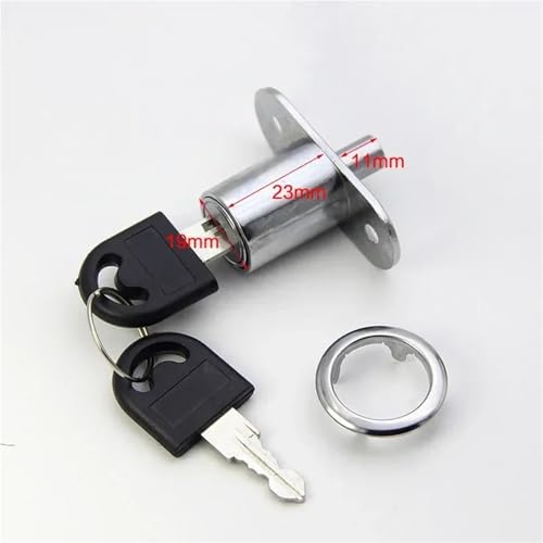 Useful Cam Cylinder Locks 22mm Tongue Door Bolt Latch Wooden Cabinet Wardrobe with Key 1Pcs
