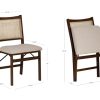Kasi Brown and Natural Rattan Cane Fully Assembled Foldable Wooden Dining Side Chair