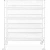 4-Tier Rolling Shoe Cart - Mesh & Metal - Holds up to 24 pairs of Shoes - Double Sided - White