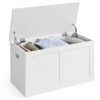 Storage Chest, Storage Trunk with 2 Safety Hinges, Storage Bench, Shoe Bench, Farmhouse Style, 15.7 x 31.5 x 18.3 Inches, for