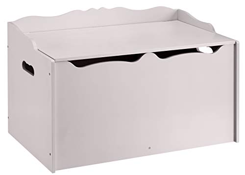 Kids Toy Box, Wooden Organizer Storage Chest, Gray, 30" x 18" x 19"