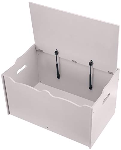 Kids Toy Box, Wooden Organizer Storage Chest, Gray, 30" x 18" x 19"