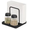 Napkin Holder for Table Farmhouse Wooden Napkin Dispenser Rustic Paper Napkin Storage for Kitchen Dining Room Coffee Bar, Black