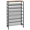 Large Shoe Rack 8 Tier Shoe Organizer, Heavy Duty Metal Shoe Storage Vertical Shoe Rack for Closet Front Door Entrance, Up to 28