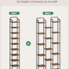 10 Tiers Vertical Shoe Rack, Narrow Shoe Tower, Tall Shoes Shelf with 2 Hooks, Adjustable Shelves, Corner Shoes Shelves for