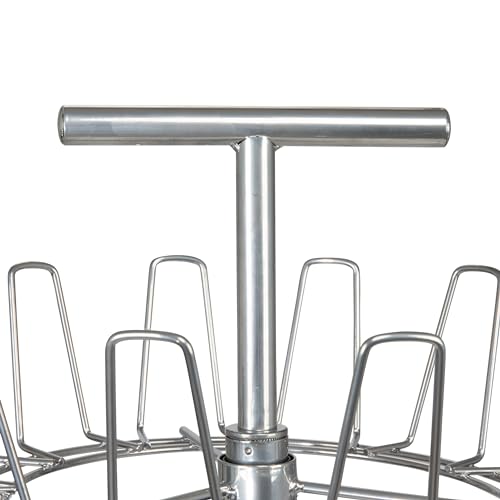 4-Tier Revolving Shoe Tree, Heavy-Duty Steel with Stabilized Base, Holds 24 Pairs of Shoes, Great for Most Styles, Chromelike