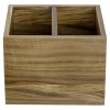 Premium Acacia Solid Wood Tabletop TV Remote Control Holder with 2 Slots, Rustic Wooden Universal Remotes Storage Box, Sofa