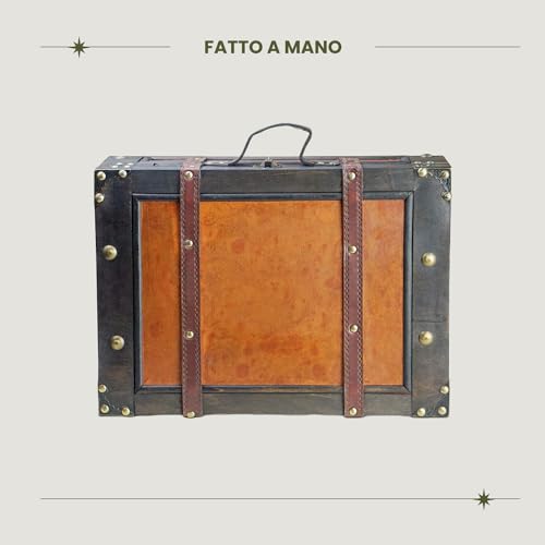 - Pirate Treasure Chest Storage Box - Marco 15x10.6x5,5" - Durable Wooden Treasure Chest with Lock - Unique Handmade Decorative