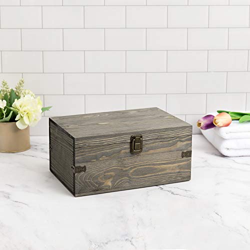 24 Slot Wooden Essential Oil Bottle Storage Box, Vintage Gray Wood Roller Organizer Holder Display Case, Holds Up to 30 mL