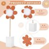 3 Pcs Daisy Nursery Shelf Decor Boho Daisy Table Centerpieces Wooden Flower Nursery Decor Bohemian Style Standing Tabletop