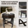 Medieval Retro Wine Barrel Design Coffee Table Wooden Round Creative End Table for Indoor Outdoor, 23" Brown Barrel Tables for