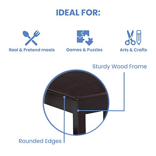 MySize Kids Wood Table and Chair Set (2 Chairs Included) - Ideal for Arts & Crafts, Snack Time, Homework & More - Greenguard