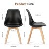 Dining Chairs Set of 4 Kitchen Mid-Century Modern Chairs with Wood Legs and PU Leather Cushion for Living Room Bedroom Outdoor