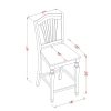 CHS-BLK-W Chelsea Counter Height Barstools - Slat Back Wooden Seat Chairs, Set of 2, Black & Cherry