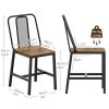 Dining Chairs Set of 4, Wooden Kitchen Chairs, Farmhouse Dining Chairs with Back Support, for Living Room, Kitchen, Rustic Brown