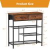 Shoe Rack, 4 Tier Shoe Storage Organizer with 2 Drawers, Shoe Storage Shelves with Sturdy Wooden Top and Metal Shelves, Free