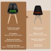 Dining Chairs Set of 4 Kitchen Mid-Century Modern Chairs with Wood Legs and PU Leather Cushion for Living Room Bedroom Outdoor