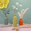 5 Pcs Rustic Country Tabletop Centerpieces Decor Set of 3 Boho Ceramic Vases with Wooden Serving Tray Wood Bead Garland Tassels