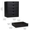 Wooden Storage Box with 5 Drawers Apothecary Drawers Vintage Wooden Drawers Wood Desktop Organizer with Drawers Countertop