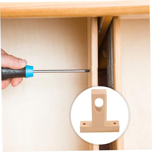Wooden Ceiling Mount Closet Rod Holder Sturdy Wood Pole Bracket for Wardrobe and Closet Poles Easy Install with Smooth Surface