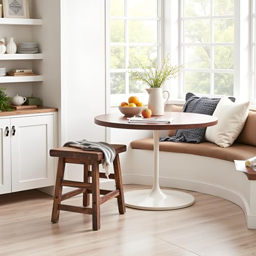 Durango 20-Inch Tall Industrial Wood Dining Stool - Table or Extra Seat - Unique Rustic Industrial Style and Comfort -
