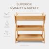 Baby Changing Table - Sturdy Wood Construction, Timeless Look Baby Change Table with Two Open Shelves for Infant Daycare
