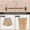 Wooden Pants Hangers with Clips 14Inch 20 Pack Adjustable Wood Skirt Hangers for Women&Men Space Saving Closet Non Slip Clothes