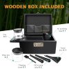 Bamboo Smell Proof Container Locking Box, Large Wooden Storage Box with Glass Jar, Christmas Gifts for Men Women, Home Decor &