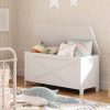 39.4" Toy Chest, Sturdy Entryway Storage Chest with Safety Hinges, Retro Toy Box, Wooden Look Accent Furniture for Living Room,