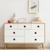 12Pcs 1.5" Round Wooden Drawer Knobs, Finished Mushroom Shape Cabinet Pulls Handles, Natural Wood Dresser Knobs for Kitchen
