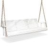 Upgraded Patio Wooden Porch Swing for Courtyard & Garden, Heavy Duty 880 LBS Swing Chair Bench with Hanging Chains for Outdoors