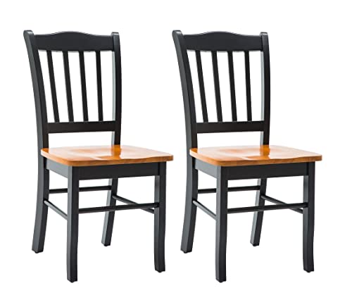 Shaker Chair, Black/Oak, Set of 2