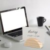 24 Pcs Large Size Stable Wooden Table Number Holders 2. 4 Inch Wedding Table Name Stand Semicircular Design Place Card Holder
