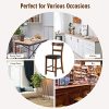 Bar Stools Set of 2, 25.5-Inch Counter Height Chair with Backrest, Foam-Padded Cushion, Rubber Wood Legs, Wooden Vintage Dining