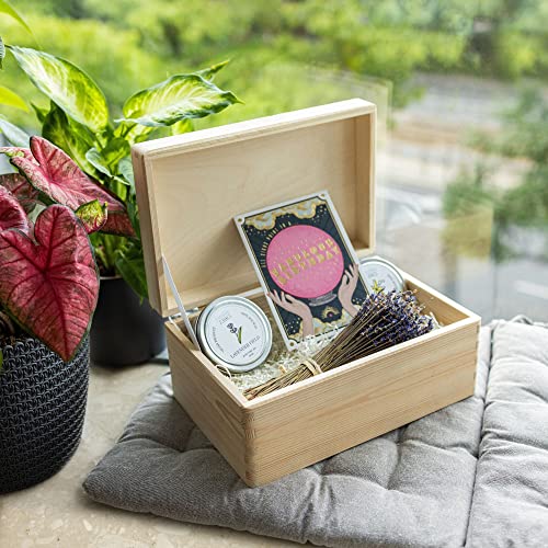 Large Wooden Storage Box with Hinged Lid | 11.8 x 7.87 x 5.51 inches (+-0.5) | Plain Unpainted Gift Box for Tool Toy Shoes