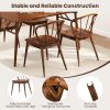 Wooden Dining Chairs Set of 2, Windsor Kitchen Chairs w/High Spindle Back & Rubber Wood Legs, Wide Seat & Curved Backrest,