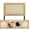 400lbs - Heavy Duty Rattan Dining Chair, Armrest Leather Cushions and Metal Frames, High-end and Durable with Rattan Weaving,