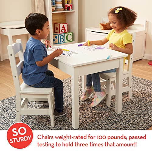 Wooden Table & Chairs - White