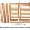 Bamboo Clothes Rack Portable Extra Large Garment Rack 2-Tire Storage Box Shelves For Entryway and Bed Room Patented Design
