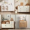 12Pcs 1" Round Wooden Drawer Knobs, Finished Mushroom Shape Cabinet Pulls Handles, Natural Wood Dresser Knobs for Kitchen