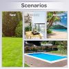 Beach Lounge Chair - Adjustable Height Reclining Sling Chair - Portable Wood Folding Chairs - Folding Lounge Chairs for Outside,