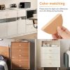 Half Moon Drawer Handles, 4PCS Wooden Semi Circle Pulls Beech Wood Wardrobe Hardware Double Hole Handle for Cabinet Door