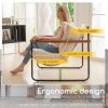 Modern Accent Chair, Living Room Chair with Wood Armrests, Shredded Foam Cushion, and Sturdy Metal Frame Reading Chair, Beige