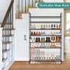 4 Tier Long Shoe Organizer for Closet, Metal Shoe Rack Wide Shoe Storage Organizer 30-Pairs Shoe Shelf for Bedroom, Floor,